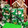 Yarcony Dog Christmas Wrapping Paper Roll, Green Wrapping Paper, Reversible Elegant Skiing Puppy and Polka Dot Design Kid Christmas Gift Wrap Paper for Winter Holiday, Dog Lover (17 Inch X 33 Feet) view 4