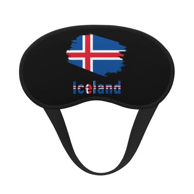 Funny Text Iceland Flag Sleep Mask for Men Women Soft Skin-Friendly Eye Cover Airplane Travel Essentials Night Sleeping