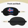 Funny Text Iceland Flag Sleep Mask for Men Women Soft Skin-Friendly Eye Cover Airplane Travel Essentials Night Sleeping view 2