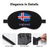 Funny Text Iceland Flag Sleep Mask for Men Women Soft Skin-Friendly Eye Cover Airplane Travel Essentials Night Sleeping view 3