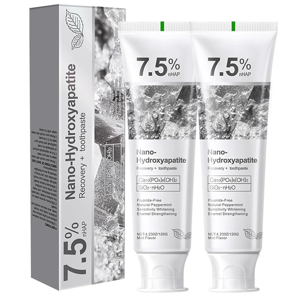 2pcs 7.5% Hydroxyapatite Toothpaste for Advanced Enamel Protection, Gentle and Effective Formula, Fresh Breath, Deep Cleaning Care Toothpaste, Suitable for Sensitive Teeth