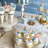 40Pcs Edible Airplane Cupcake Toppers Wafer Paper Animal Birthday Decorations Cupcake Toppers for Kids Boys Girls Cute Animal Theme Baby Shower Kids Boys Party Decorations view 4