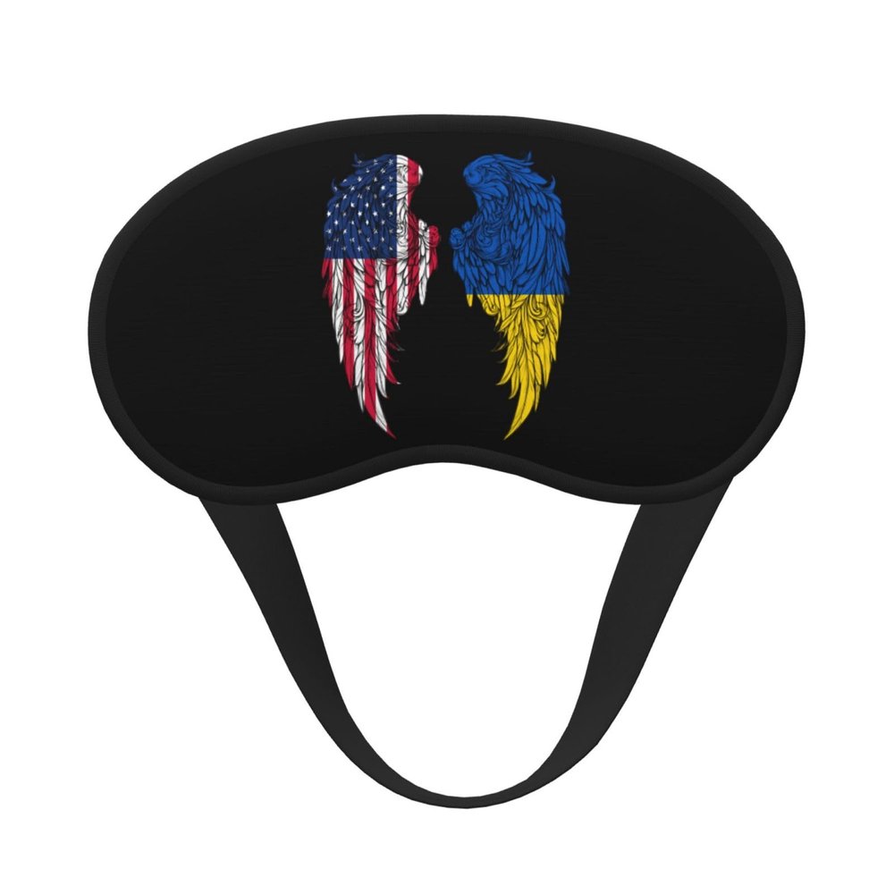 America Flag Wing Ukraine Flag Sleep Mask for Men Women Soft Skin-Friendly Eye Cover Airplane Travel Essentials Night Sleeping
