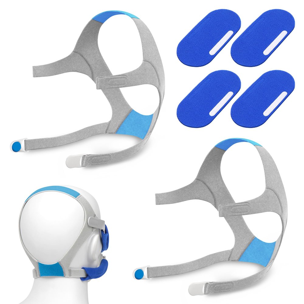 2 Packs CPAP Headgear Compatible with Airfit &Airtouch N20, Headgear with Magnetic Clips for Airfit N20, Including 2PCS Headgears&4PCS Clips&4 PCS Strap Covers,Great Value CPAP Supplies by Medihealer.
