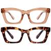 ZESAKER Oversized Square Reading Glasses for Women, Blue light Blocking Computer Readers, Fashion Spring Hinge Readers for Women (Champagne+ Brown Tortoise,2.0) view 1