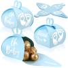Humyoun 30 Pcs Baby Shower Thank You Gift Box Footprint Small Candy Treat Boxes Heart Favor Bags with White Gold Foil Printed for Guest Baby Shower Gifts Neutral Gender Reveal Favors(Blue) view 1