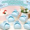 Humyoun 30 Pcs Baby Shower Thank You Gift Box Footprint Small Candy Treat Boxes Heart Favor Bags with White Gold Foil Printed for Guest Baby Shower Gifts Neutral Gender Reveal Favors(Blue) view 2