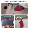 DXYXYO 2 Pack Folding Reading Glasses for Women Men, Half Rimless Small Pocket Metal Readers Blue Light Blocking, 2.75 Red+Purple view 2