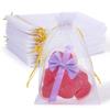 100PCS Premium White Organza Bags with Gold Drawstring, 4x6inch Wedding Favor Gift Bags, Mesh Pouch for Jewelry, Party, Christmas, Festival, Bathroom Soaps, Makeup Organza, Wrapping Supplie view 1