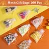 100PCS Premium White Organza Bags with Gold Drawstring, 4x6inch Wedding Favor Gift Bags, Mesh Pouch for Jewelry, Party, Christmas, Festival, Bathroom Soaps, Makeup Organza, Wrapping Supplie view 4
