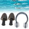 Silicone Swimming Earplugs Nose Clip Plugs Swimming Sets with Box Package, Ear Nose Protector Plugs Earplugs for Adults Kids (Black) view 3