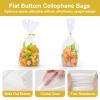 Aubeco 200Pcs Flat Bottom Cellophane Bags, 5.9x9x2.4" Clear Goodie Baggies with Twist Ties for Party Favor Packaging, Cookie, Popcorn, Candy, Mug Wrapping view 3
