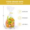 Aubeco 200Pcs Flat Bottom Cellophane Bags, 5.9x9x2.4" Clear Goodie Baggies with Twist Ties for Party Favor Packaging, Cookie, Popcorn, Candy, Mug Wrapping view 4