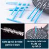 Alpinleux 15 Pcs Shower Head Cleaning Brush, Showerhead Cleaner Picks, Nylon Interdental Brush, Shower Cleaner Tiny Brushes for Cleaning Shower Head (Blue) view 4