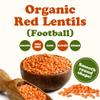 Food to Live Organic Red Lentils (Football), 20 Pounds Whole, Decorticated, High Protein Legume, Non-GMO, Perfect for Soups, Curries and Vegan Meals, Kosher, Bulk view 3