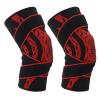 QANYEGN 2Pcs Elastic Knee Compression Sleeve Breathable Sports Knee Brace for Men and Women Basketball Running (L) view 1