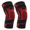 QANYEGN 2Pcs Elastic Knee Compression Sleeve Breathable Sports Knee Brace for Men and Women Basketball Running (L) view 4