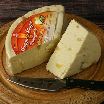 Coombe Castle Wensleydale Cheese with Mango & Ginger, 2 Pack of 2.2 lb Each, 4.4 lb Total - Fresh, Young, Flavorful Cheese