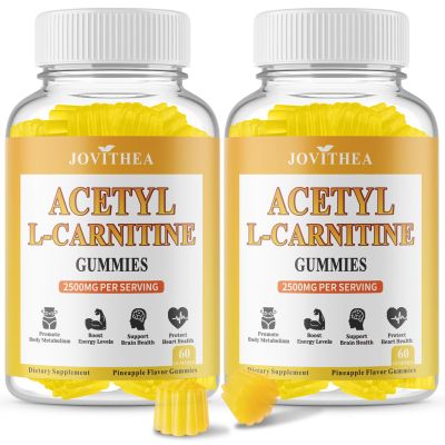 2 Pack Acetyl L-Carnitine Gummies Sugar Free, Premium L-Carnitine Supplement for Women & Men, ALCAR Supplement for Energy, Muscle, Focus & Brain Support, Gluten-Free, Non-GMO, Vegan, 120 Count