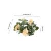 CORHAD Artificial Plant Wreath Candle Ring Wreath Faux Flower Garland Front Door Tea Light Ring view 2