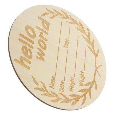Abaodam Adorable Newborn Birth Announcement Sign Round Wooden Sign for Photography Welcome Decor Safe and Skin-friendly Material