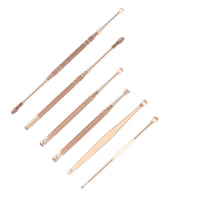 6pcs Stainless Steel Ear Wax Remover Tool Set Dual-Ended Ear Scoop for Safe and Gentle Wax Removal Suitable for Adults and Use