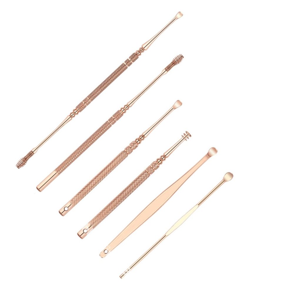 6pcs Stainless Steel Ear Wax Remover Tool Set Dual-Ended Ear Scoop for Safe and Gentle Wax Removal Suitable for Adults and Use