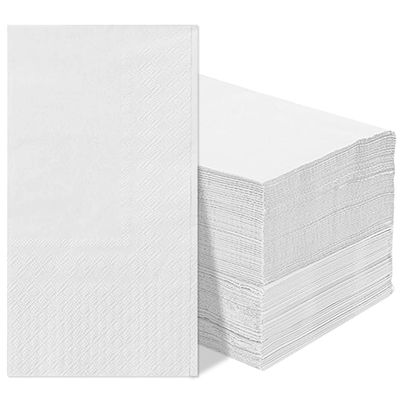 100 PCS Disposable Napkins Disposable Hand Towels, Soft and Absorbent Paper Guest Towels, Disposable Hand Towels Dinner Napkin for Bathroom, Kitchen, Parties, Weddings, Dinners, Decor (White)