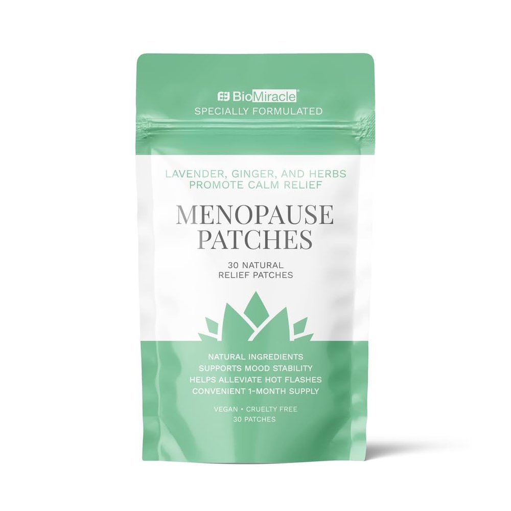 BioMiracle 30 Natural Rellief Menopause Patches Lavender, Ginger, and Herbs Promote Calm Relief, Vegan + Cruelty Free (Single)