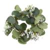 CORHAD Pillar Candle Wreath Faux Eucalyptus and Berry Candle for Holiday Decor for Christmas Weddings and Dinner Parties Home Ambiance view 1