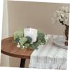 CORHAD Pillar Candle Wreath Faux Eucalyptus and Berry Candle for Holiday Decor for Christmas Weddings and Dinner Parties Home Ambiance view 3