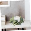 CORHAD Pillar Candle Wreath Faux Eucalyptus and Berry Candle for Holiday Decor for Christmas Weddings and Dinner Parties Home Ambiance view 4