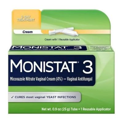Monistat 3 Cream, 3-Day Yeast Infection Treatment for Women: 1x Reusable Applicator & 1x 25g External Anti-Itch Cream Bundle