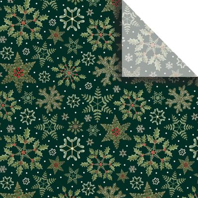 Printed Christmas Gift Tissue 20" x 30", Forest Snowflakes (24 Folded Sheets) Decorative Wrapping Tissue Paper for Holiday Gifts, Bags, Crafts