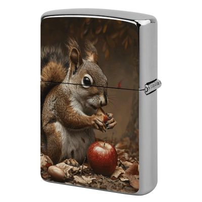 A Squirrel Eats Lighter Case Cover, Personalized Graffiti Lighter Sleeve, Double-Sided Vintage Metal Protector