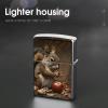 A Squirrel Eats Lighter Case Cover, Personalized Graffiti Lighter Sleeve, Double-Sided Vintage Metal Protector view 4