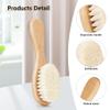 Molylove Baby Hair Brush with Wooden Handle and Comb Set for Newborns & Toddlers | Natural Soft Goat Bristles l Wood Comb l Rose Red Cradle Cap Brush | Ideal for Cradle Cap (3 Piece) view 2