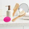 Molylove Baby Hair Brush with Wooden Handle and Comb Set for Newborns & Toddlers | Natural Soft Goat Bristles l Wood Comb l Rose Red Cradle Cap Brush | Ideal for Cradle Cap (3 Piece) view 4