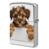 Small Brown Dog Lighter Case Cover, Personalized Graffiti Lighter Sleeve, Double-Sided Vintage Metal Protector view 1