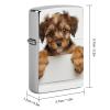 Small Brown Dog Lighter Case Cover, Personalized Graffiti Lighter Sleeve, Double-Sided Vintage Metal Protector view 2