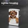 Small Brown Dog Lighter Case Cover, Personalized Graffiti Lighter Sleeve, Double-Sided Vintage Metal Protector view 4