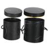 HOLIDYOYO Handheld Round Flower Bucket for Valentine 2-Piece Floral Packaging Box Set Waterproof and Stylish Flower Storage Container for Wrapping and Arrangements view 1