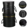 HOLIDYOYO Handheld Round Flower Bucket for Valentine 2-Piece Floral Packaging Box Set Waterproof and Stylish Flower Storage Container for Wrapping and Arrangements view 2