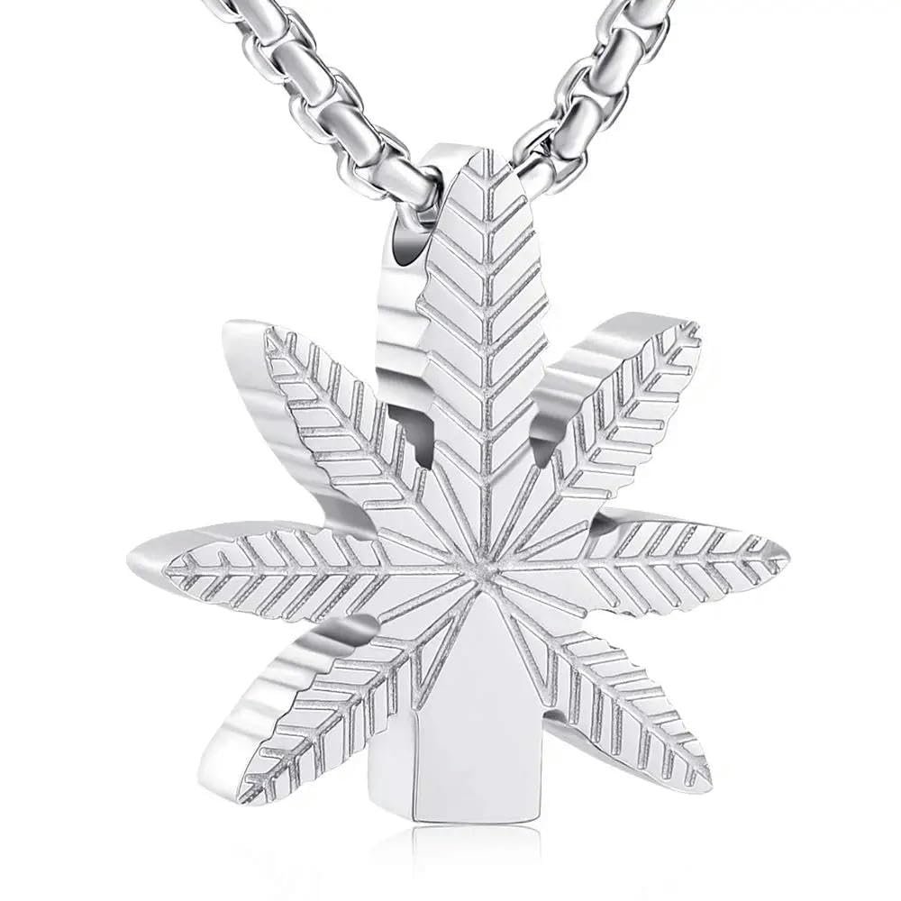 BIAIHQIE Cremation Necklace for Ashes Memorial Urn Keepsake Cremation Predant Necklace for Women-Silver