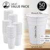 Mimorou White 200 Pack 16 oz Plastic Cups Bulk, Disposable Cups for Party Graduation Mardi Gras Wedding Stackable Beverage Drinking Tumbler Heavy Duty for BBQ Birthday Baby Shower view 2