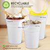 Mimorou White 200 Pack 16 oz Plastic Cups Bulk, Disposable Cups for Party Graduation Mardi Gras Wedding Stackable Beverage Drinking Tumbler Heavy Duty for BBQ Birthday Baby Shower view 3