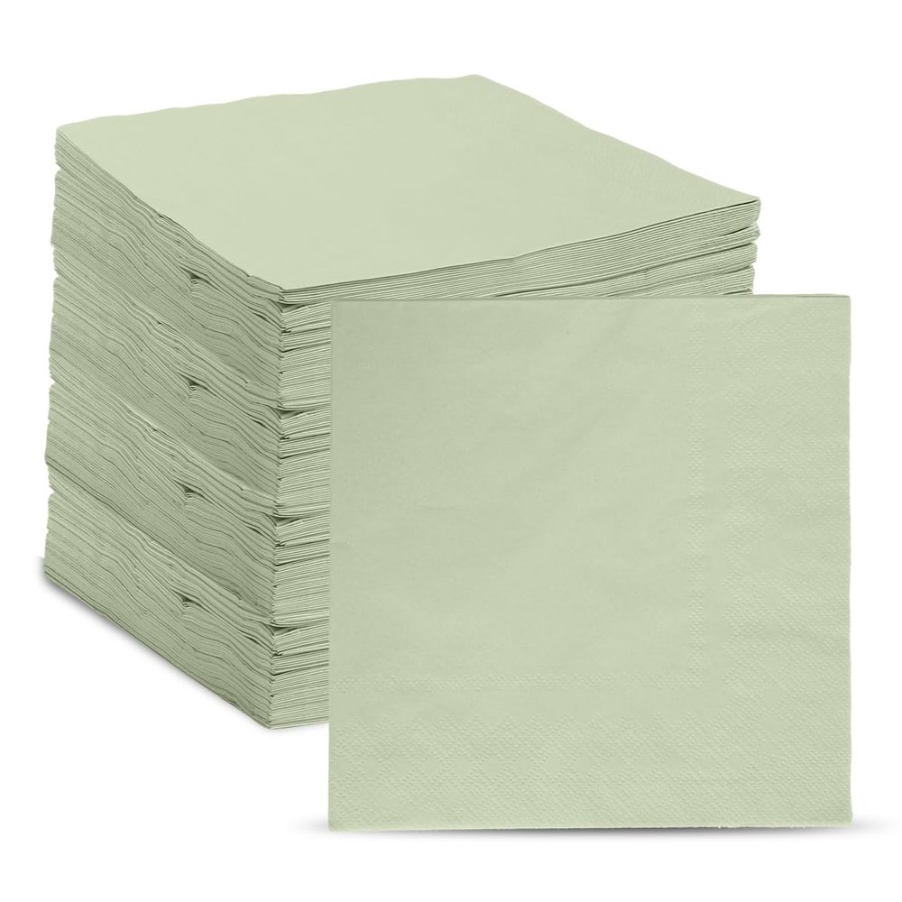 200 Pcs Sage Green Guest Napkin Paper Disposable Sage Green Hand Towels Beverage Napkin Paper for Bathroom Wedding Birthday Baby Shower Dinner