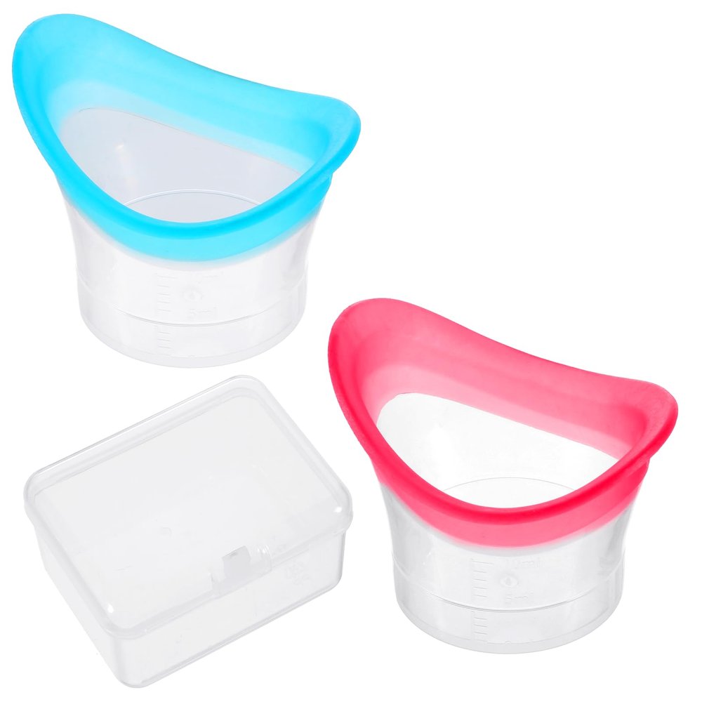 2pcs Eye Wash Cup Eye Wash Bath Kit Eyes wash Cleaner Kit Silicone Eyes Cleaning Cup Tool Manual Portable Eyes Care Tool Eye Cleaner for Eyes Rinse Clean Dust Makeup Irritants Soothing Tired Eye