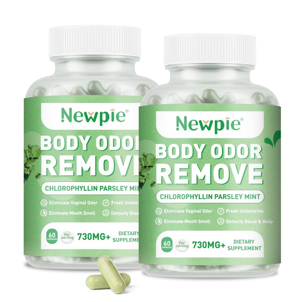 SUWENY Body Deodorizing Supplement,Chlorophyll Capsules for Men & Women,Natural Internal Odor Control Pills for Skin, Breath, and Gut Health, with Gluten-Free Complex,60 Capsules