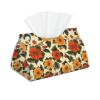 1970s Flower Retro Tissue Box Cover Rectangle Pu Leather Tissue Box Holder for Car Bathroom Bedroom Desk Tabletop Decor view 1